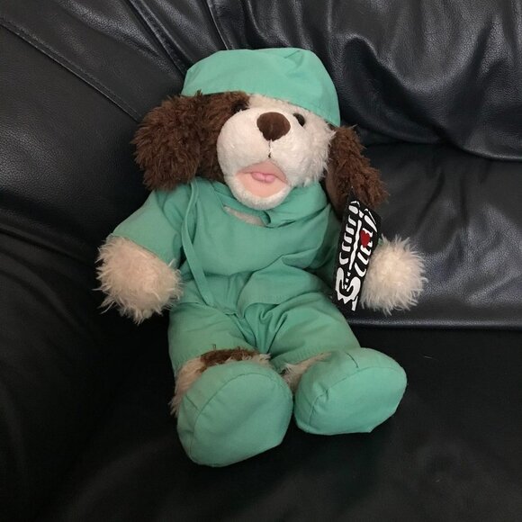 Other - Build A Bear Brown Puppy Dog Doctor Surgeon Scrub Plush Stuffed Animal Soft Toy